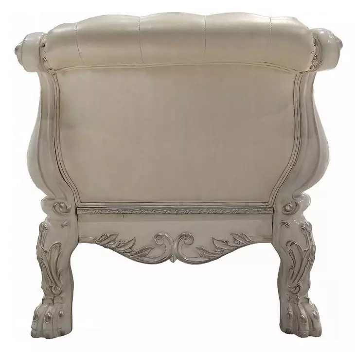Dresden Vintage Bone White and Gray Upholstered Panel Bedroom Set