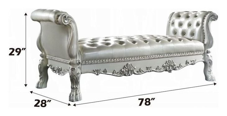 Dresden Gray Upholstered 78" Bed Bench with Nailhead Trim