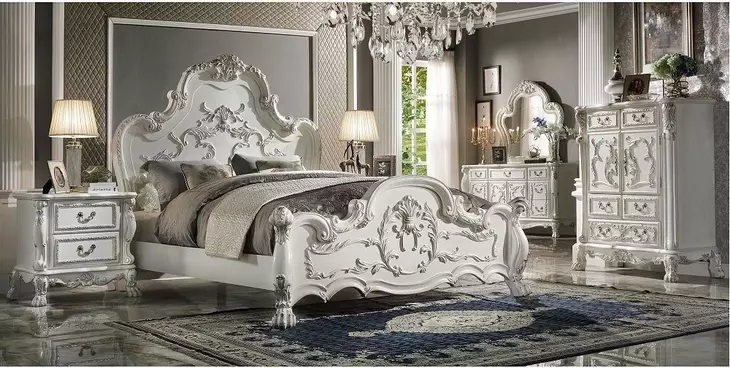 Dresden Bone White King Panel Bed