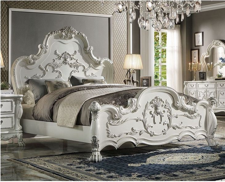 Dresden Bone White Queen Panel Bed