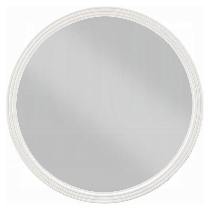 Carena White Round Wall Mirror