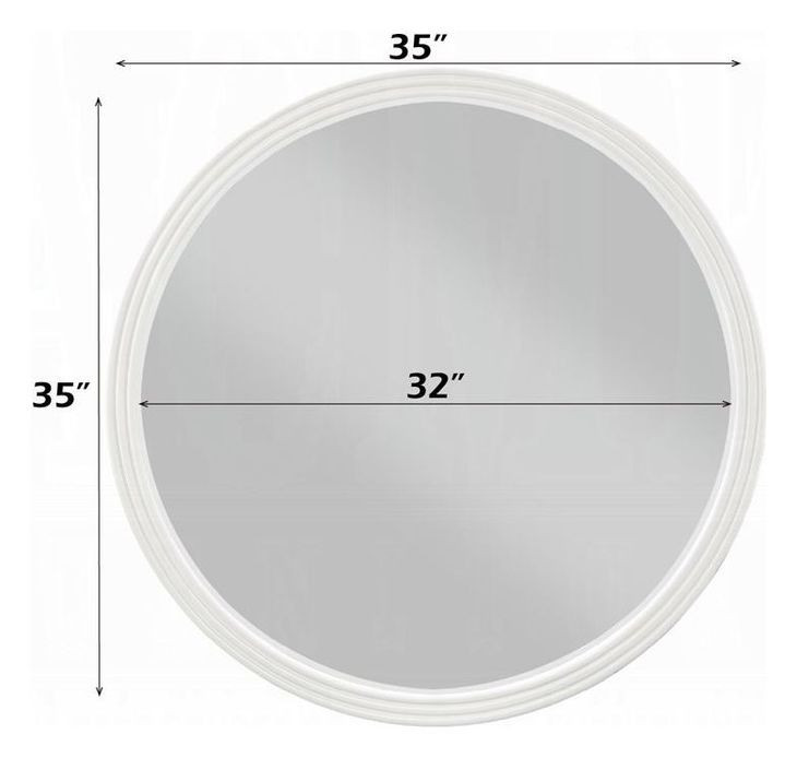 Carena White Round Wall Mirror
