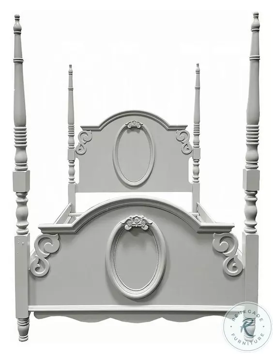 Flora Gray Full Poster Bed