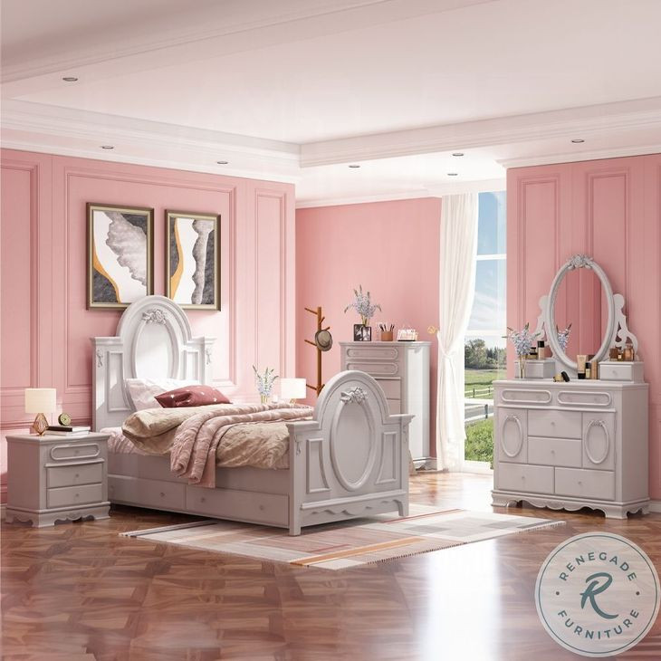 Flora Gray 6 Drawer Dresser with Door