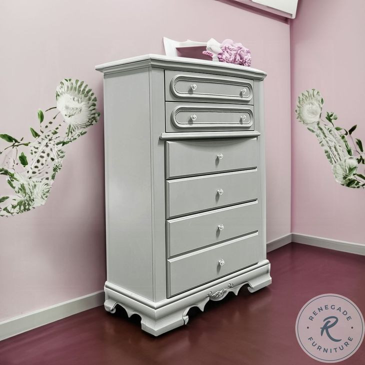 Flora Gray 5 Drawer Chest