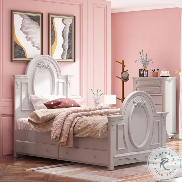 Flora Gray Full Panel Bed