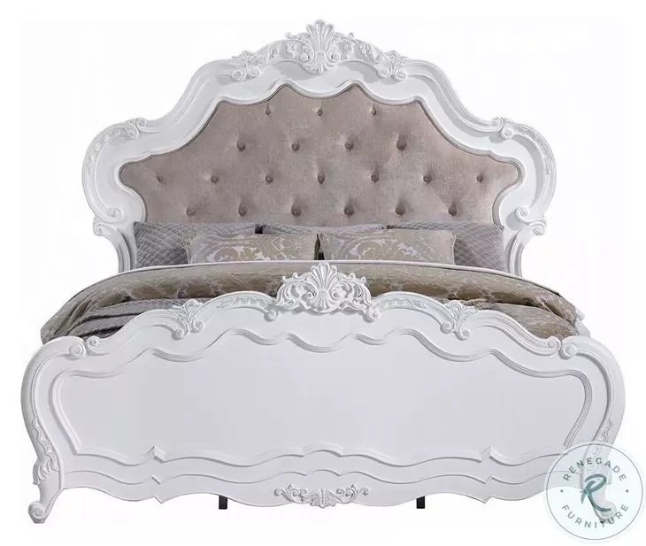 Latisha White Eastern King Upholstered Bed