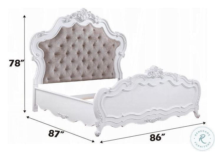 Latisha White Eastern King Upholstered Bed