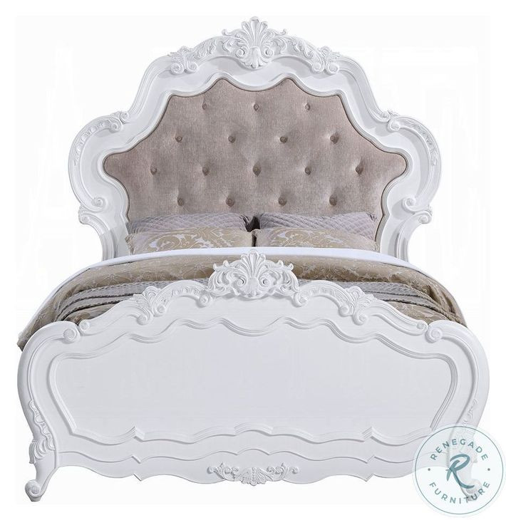 Latisha White Queen Upholstered Bed