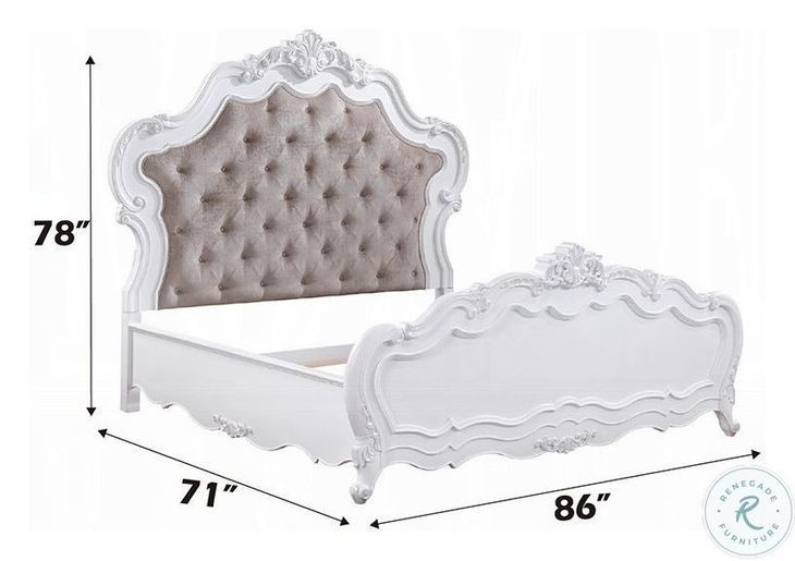 Latisha White Queen Upholstered Bed