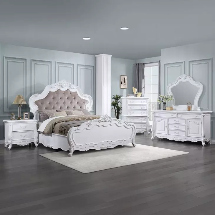 Latisha White Arched Dresser Mirror
