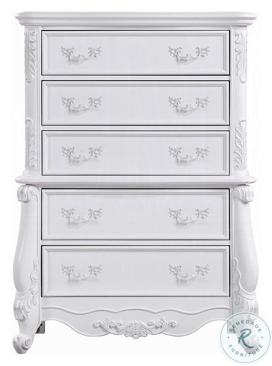 Latisha White 5 Drawer Chest