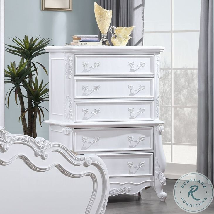 Latisha White 5 Drawer Chest