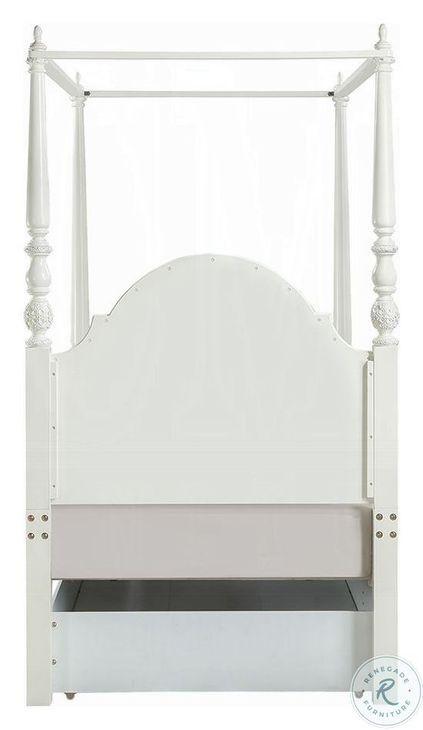 Dorothy Ivory Twin Canopy Poster Bed