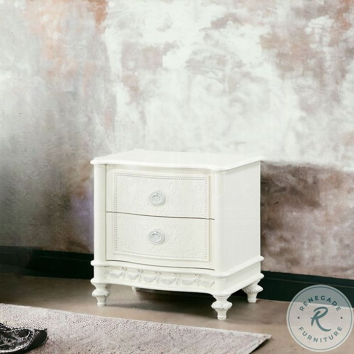 Dorothy Ivory 2 Drawer Nightstand