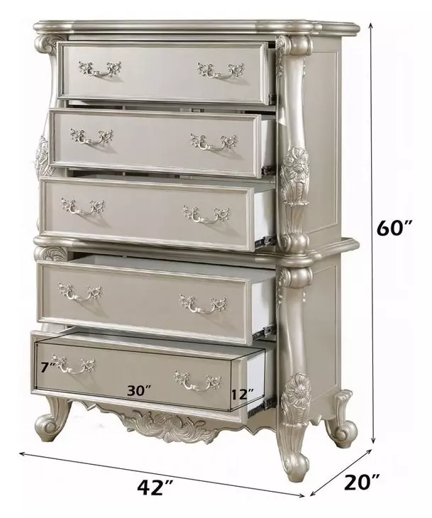 Bently Champagne 5 Drawer Chest