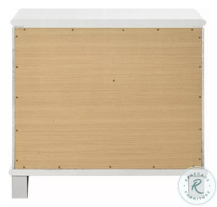 Tarian Pearl White 2 Drawer Nightstand
