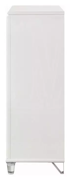 Tarian Cream and Pearl White Upholstered Storage Panel Bedroom Set with LED