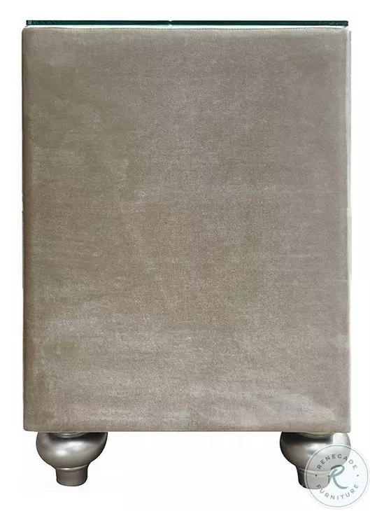 Lucienne Beige Velvet Upholstered Bedroom Set