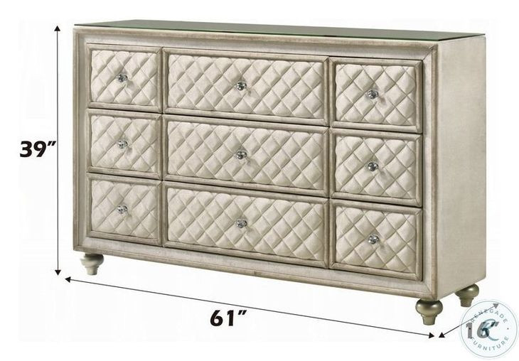 Lucienne Beige Velvet Upholstered Bedroom Set