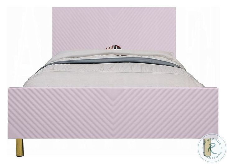 Gaines Pink High Gloss Full Panel Bed