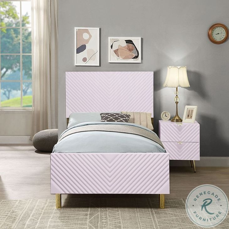 Gaines Pink High Gloss Full Panel Bed