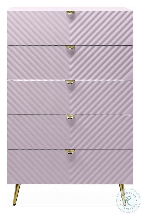 Gaines Pink High Gloss 4 Drawer Chest