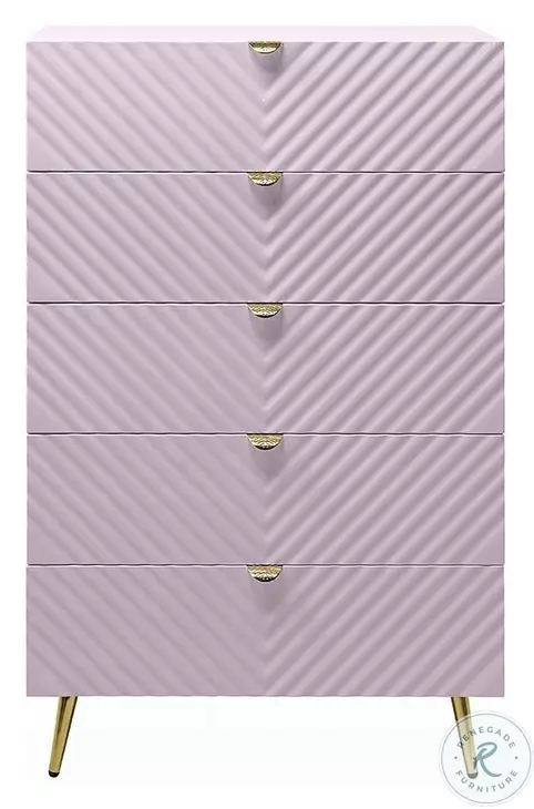 Gaines Pink High Gloss 4 Drawer Chest
