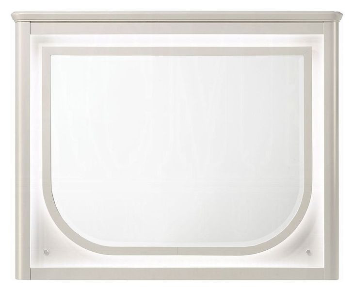 Laveda Pearl White Rectangular Dresser Mirror with LED