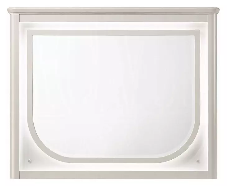 Laveda Pearl White Rectangular Dresser Mirror with LED