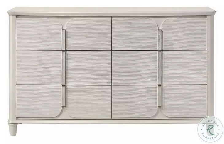 Laveda Pearl White 6 Drawer Dresser