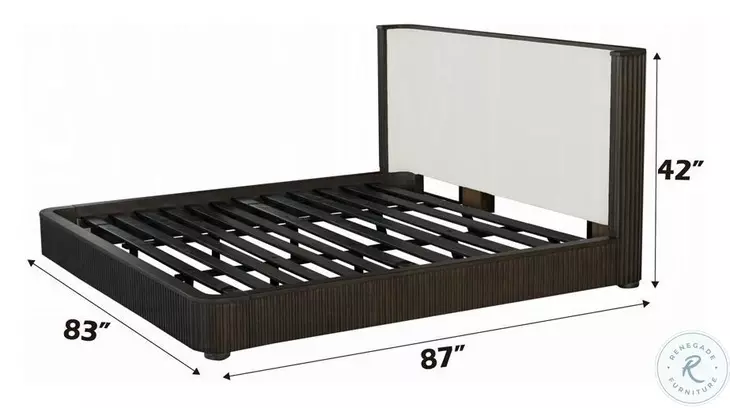 Clayten Fabric and Espresso Eastern King Upholstered Bed