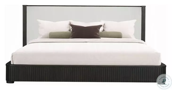 Clayten Fabric and Espresso Queen Upholstered Bed