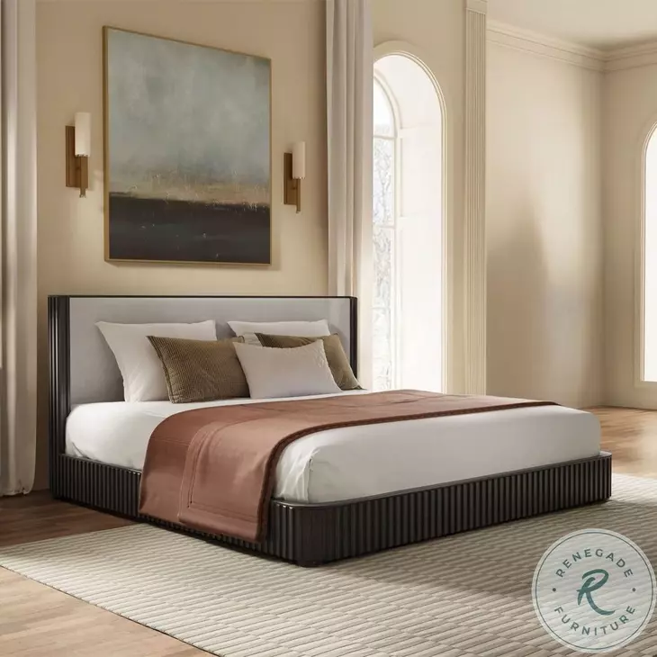 Clayten Fabric and Espresso Upholstered Bedroom Set