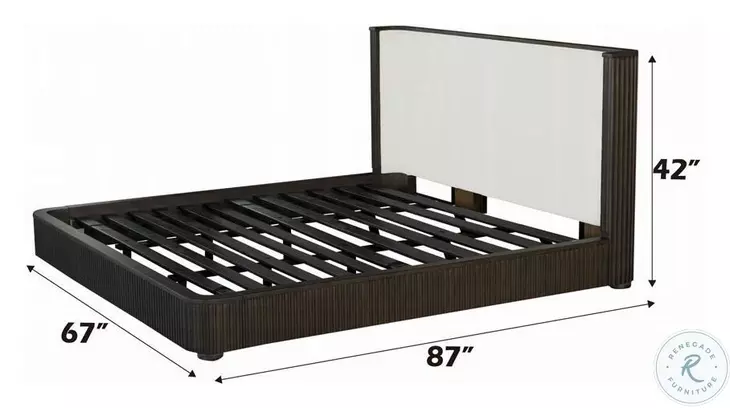 Clayten Fabric and Espresso Queen Upholstered Bed