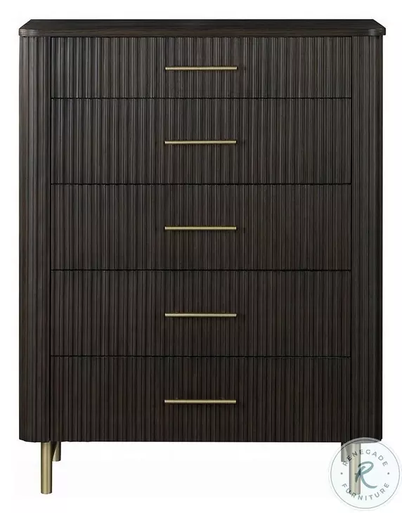 Clayten Espresso 5 Drawer Chest