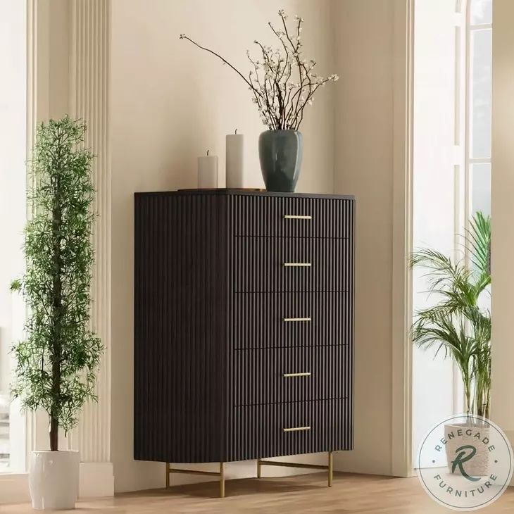 Clayten Espresso 5 Drawer Chest