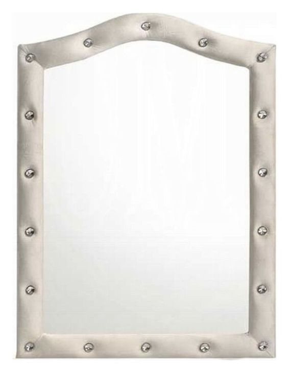 Reggie Beige Upholstered Arched Dresser Mirror