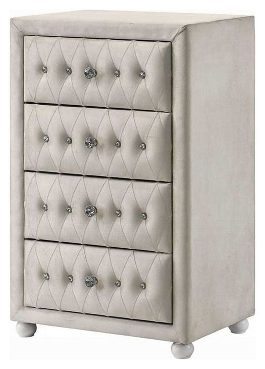 Reggie Beige Youth Upholstered Panel Bedroom Set