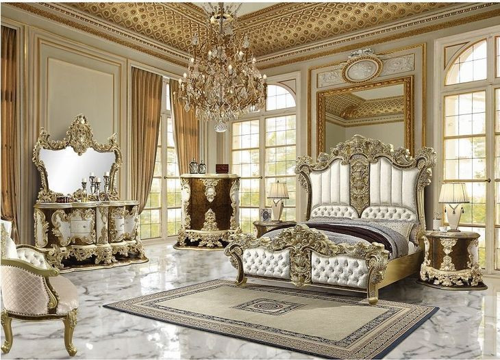 Desiderius Antique Gold and Hand Paint Brown Arched Dresser Mirror