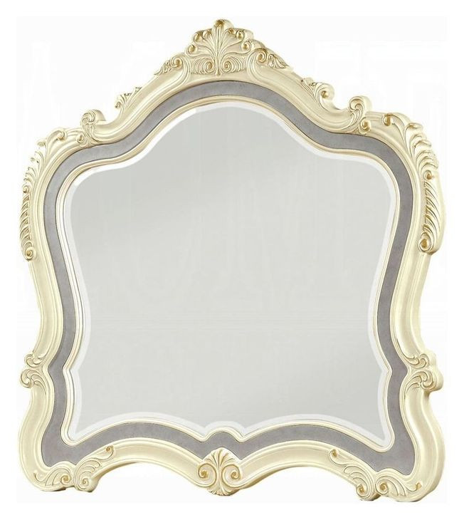 Chantelle Pearl White Arched Dresser Mirror