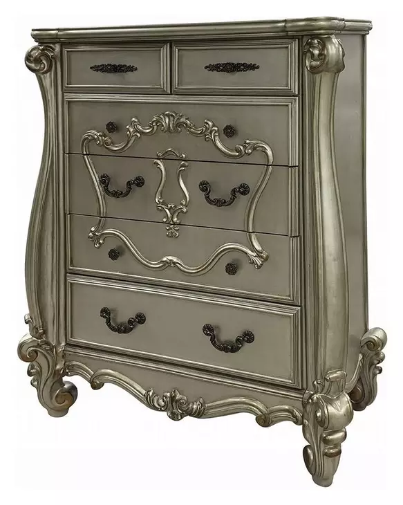 Versailles Antique Platinum 5 Drawer Chest