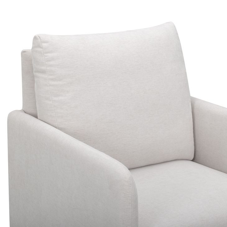Nancy Light Gray Upholstered Swivel Glider Rocker Nursing Chair