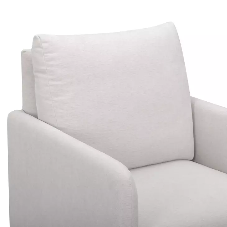 Nancy Light Gray Upholstered Swivel Glider Rocker Nursing Chair