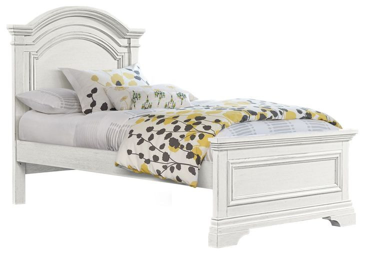 Olivia Brushed White Twin Panel Bed