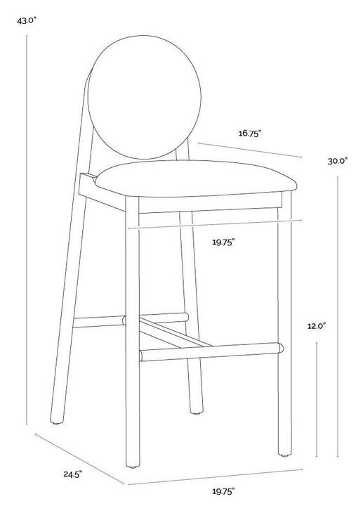 Claribel Opera Spice Upholstered Barstool