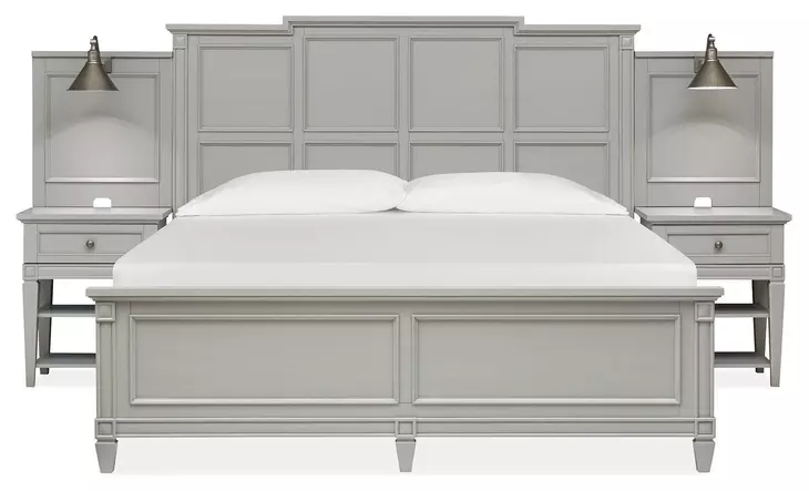 Glenbrook Pebble King Wall Bed with 2 Nightstand and USB Charging