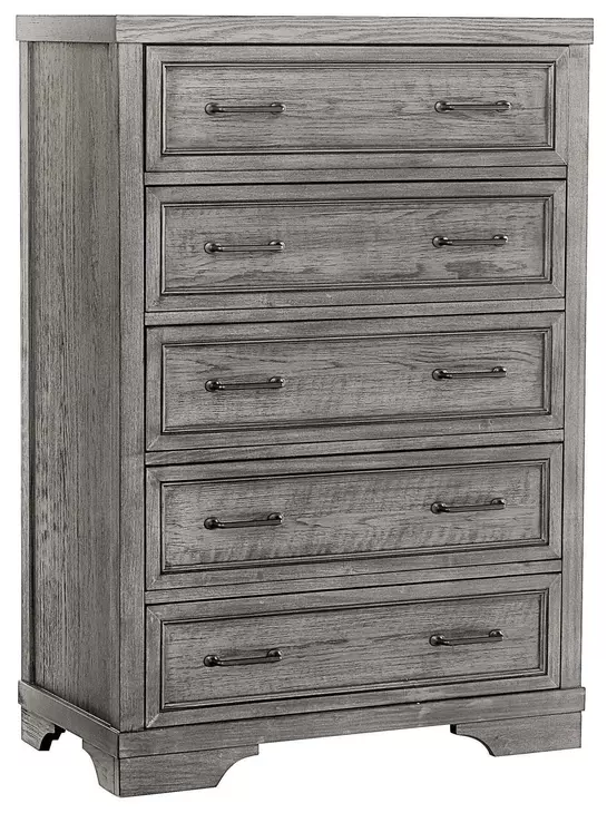 Foundry Brushed Pewter 5 Drawer Chest
