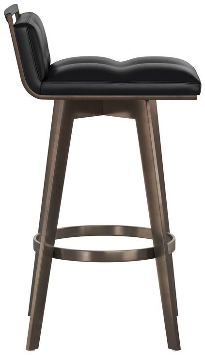 Stafford Bravo Black Swivel Upholstered Bar Stool