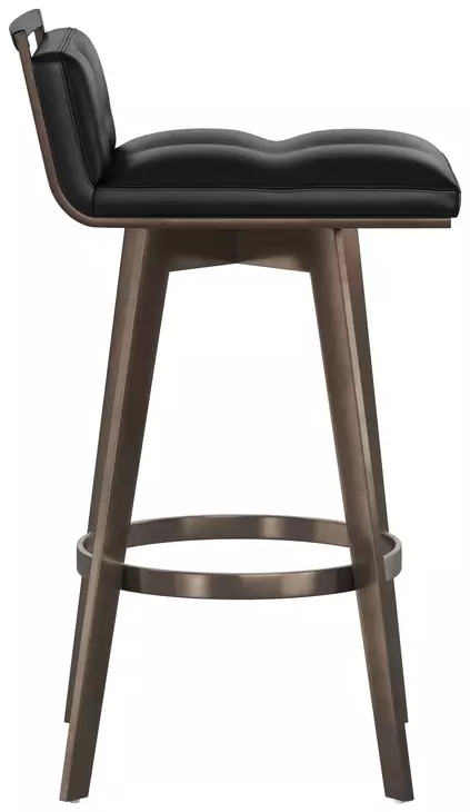 Stafford Bravo Black Swivel Upholstered Bar Stool